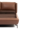 Amorous Leather Queen  Size Bed Without Storage (Brown Colour)