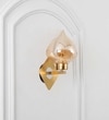 Vix Single Light Wall Fitting In Brass And Chrome Finish Metal With Amber Glass