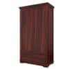 Dyna  2 Door 1 Drawer Sheesham Wood Wardrobe in Mahogany Finish
