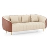 Amora 3 Seater Fabric Sofa In Dual Tone Birch Beige And Sienna Brown Colour