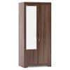 Hilton 2 Door Wardrobe With Mirror and Lock Without Drawer in Chestnut Acacia Finish