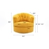 Marius Swivel Solid Wood Round Chair in Yellow Colour