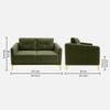 Arab Velvet 2 Seater Sofa Olive Green Color