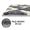 Luxe Home Macau Square Bath Mat (40x60 cm)- Grey