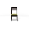 Zella Solid Wood Dining Chair Set Of 2 In Mahogany Finish With Avocado Green Fabric