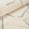 Handmade Round Wool Rug Modern Abstract Ivory Green 4 Feet Carpet