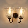 Devansh Metal Electric Wall Light in black Colour with Transparent Shade Count of 2 Lights