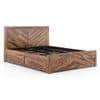 Almaya Solid Wood King Size Hydraulic Storage Bed In Teak Finish
