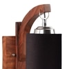 Devansh Solid Wood Electric Wall Light in Brown Colour with Black Shade Count of 1 Light