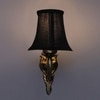 Devansh Gold Antique Wall Mounted Lamp With Black  Cotton Shade