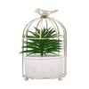 Faux Plant In Ceramic Pot With Attractive Bird Cage