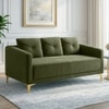 Arab Velvet 3 Seater Sofa Olive Green Color