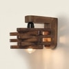 Star Brown Solid Wood Wall Lights
