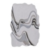 Handmade Wool Silk Shaped Rug Modern Wave Beige 5 x 7 Feet Carpet