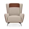 Aile Lounge chair In Dual Tone Classic Beige and Russet Brown Leatherette