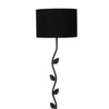 Sia Black Cotton Floor Lamp with Solid Wood