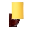Devansh Solid Wood Electric Wall Light in Yellow Colour with Yellow Shade Count of 1 Light