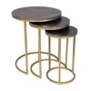 Logan Stone Side Table in Gold Finish