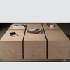 Glph Series Coffee Table Duly Polished On Natural Oak Veneer With Grooving In Black