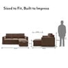 Kowloon Sectional 3 Seater Pull Out Sofa cum Bed In Daschund Brown Colour