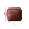 Cube Collection Dark Brown Faux Leather Pouf Ottoman
