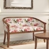 Florence Loveseat 2 Seater In Teak Finish With Caramine Cassia Fabric Colour