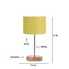 Devansh Yellow Jute Table Lamp With Natural Wood Base & Steel Pipe (7X17 Inches)-17