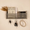 Claude Wooden Wall Shelf Organiser With Key Holders