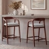 Zen Solid Wood Bar Stool (Honey Finish, White Boucle Colour)