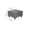 Astrid Solid Wood  Ottomon in  Grey Colour