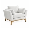 Lorentz Boucle Fabric Lounge Chair in White Colour