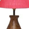 Devansh Pink Jute Table Lamp With  Wood Natural Base (10X12.5 Inches)-33