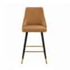 Doe Buck Upholstered Counter Height Bar Stool in Brown Colour with Gold Accents
