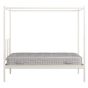 Perryn Four Poster Metal Non Storage Queen Bed in Glossy Ivory Finish