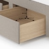 Bornholm Engineered Wood Queen Size Drawer Storage Upholstered Bed In Shitake Beige Colour