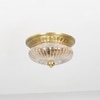 Hinkley Single Light Flush Mount Ceiling Light In Antique Brass Finish With Amber Rippled Glass