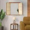 Asa Solid Wood Mirror in Amber Walnut Finish