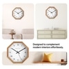 Octagonal Wooden Wall Clock with Dual Index