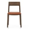 Clarke Solid Wood Dining Chair Set of 2 in Danish Walnut Finish with Tan Leatherette