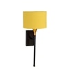 Devansh Metal Electric Wall Light in Black Colour with Yellow Shade Count of 1 Light