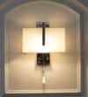 Bampton LED Downlighter Wall Light with White Cotton Shade