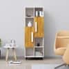 Hexa Engineered Wood Bookshelf Multipurpose Storage Rack in Frosty White and Giant Wood Colour