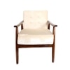 Armari Solid Wood Arm Chair in Ivory Color