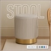 Snuggle Up Spot Velvet Pouf Stool in Beige Colour