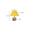 Ayelet Yellow Fabric Shade Table Lamp with Natural Wooden Base