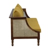 Heston 3 Seater Seater Wooden Sofa in Yellow Fabric