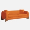 Amala Velvet 3 Seater Sofa in Orange Colour