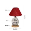 Devansh Conical Maroon Jute Shade Lamp With Wood & Mosaic Glass Base For Decoration/Office/Home/Gifting/Study For Decoration/Office/Home/Gifting/Study -(10X10X14.5) Inches -A