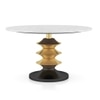 Mira Banswara Marble And Metal Coffee Table In Glossy Gold Finish