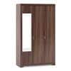 Hilton 3 Door 1 Drawer Wardrobe With Mirror and Lock in Chestnut Acacia Finish